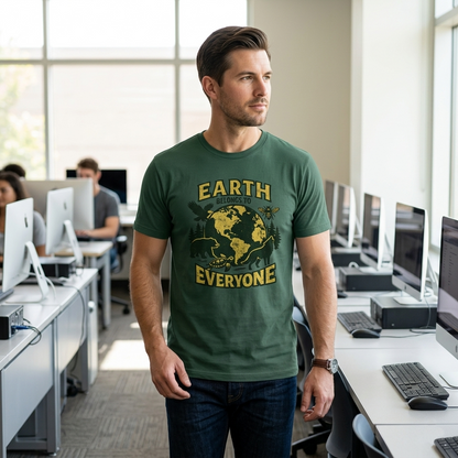 Earth Belongs to Everyone Earth Day Tee | Conservation Art Shirt | Wildlife Gift