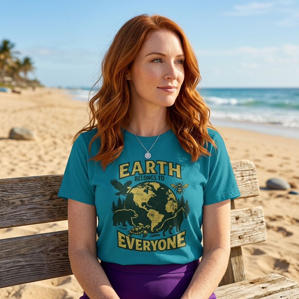 Earth Belongs to Everyone Earth Day Tee | Conservation Art Shirt | Wildlife Gift