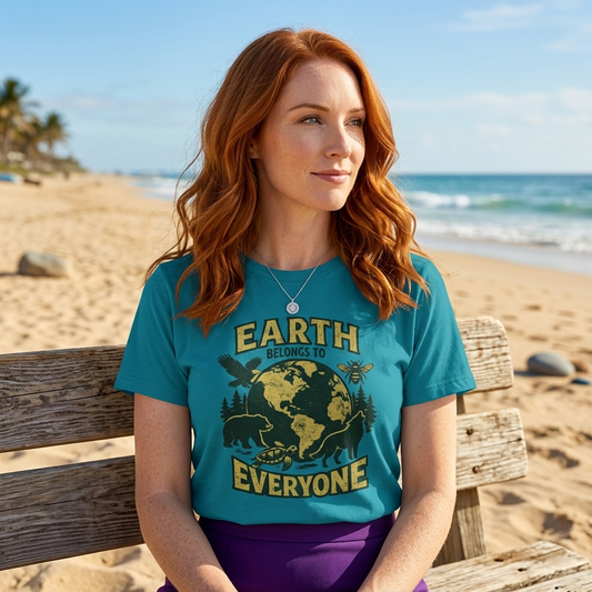 Earth Belongs to Everyone Earth Day Tee | Conservation Art Shirt | Wildlife Gift