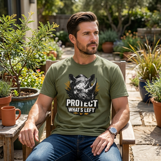 Black Rhino Conservation Tee | Protect What's Left | Endangered Species Shirt | Unisex