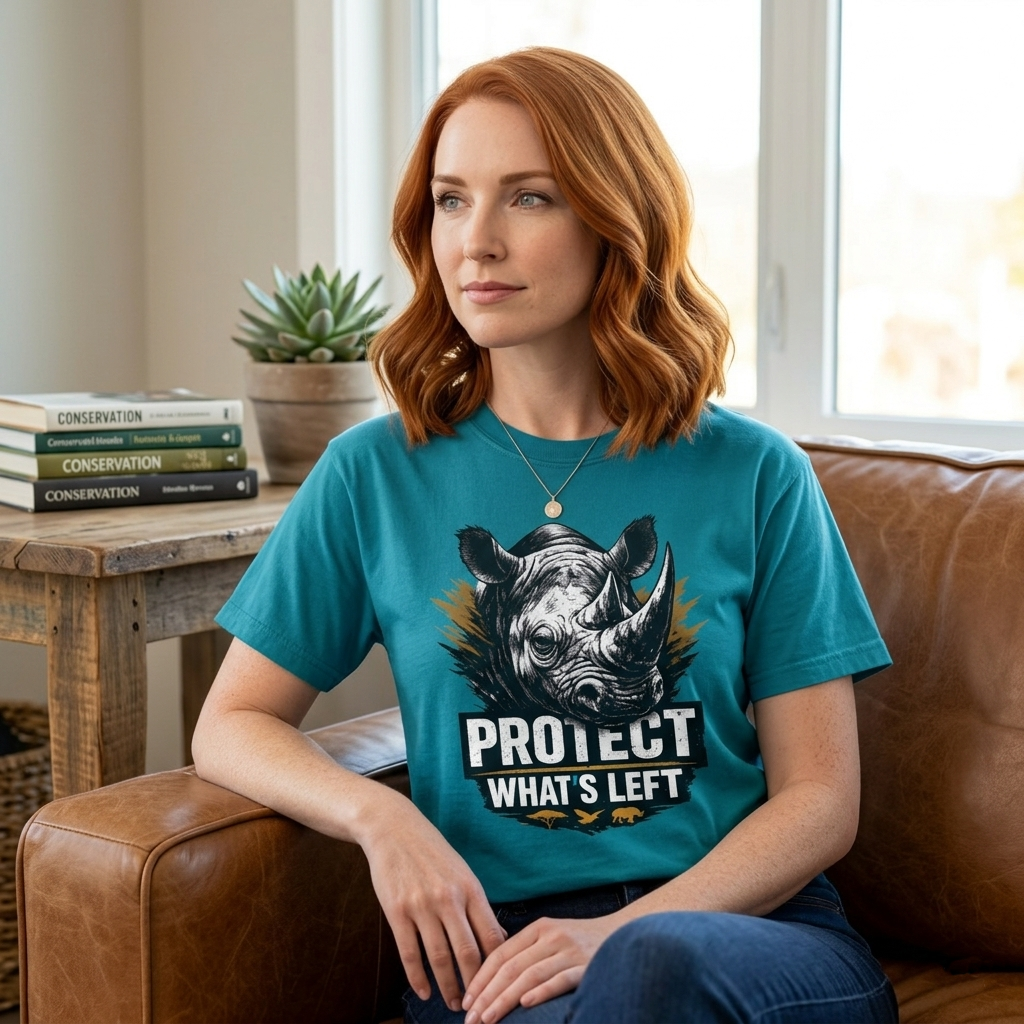 Black Rhino Conservation Tee | Protect What's Left | Endangered Species Shirt | Unisex