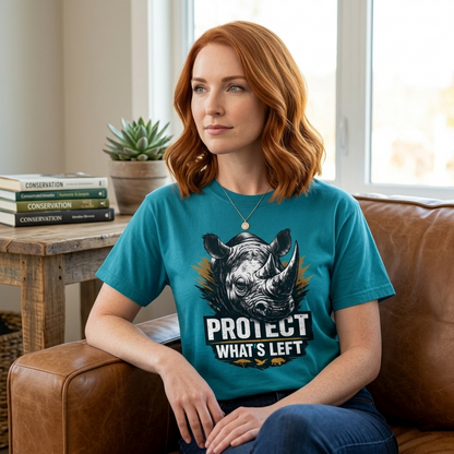 Black Rhino Conservation Tee | Protect What's Left | Endangered Species Shirt | Unisex