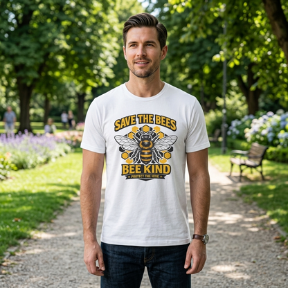 Save the Bees Graphic Tee | Bee Kind Conservation Shirt | Earth Day Gift | Nature Tee