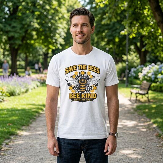 Save the Bees Graphic Tee | Bee Kind Conservation Shirt | Earth Day Gift | Nature Tee