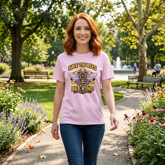 Save the Bees Graphic Tee | Bee Kind Conservation Shirt | Earth Day Gift | Nature Tee