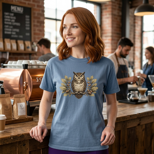 Cottagecore Owl Botanical Tee | Vintage Naturalist Art Shirt | Owl Lover Gift