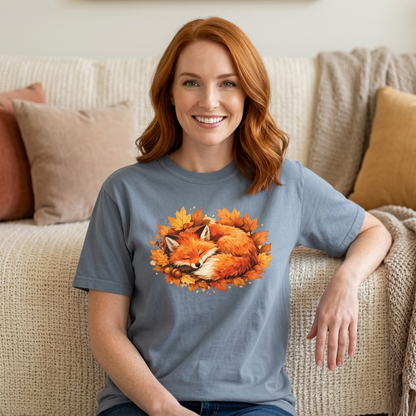 Sleeping Fox Watercolor Graphic Tee | Cozy Woodland Animal Shirt | Nature Lover Gift