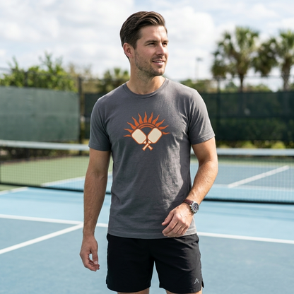 Pickleball Sun Badge Tee Pickler Vintage Minimalist Unisex Shirt