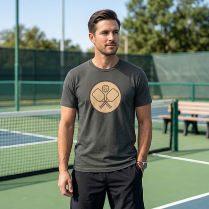 Vintage Pickleball Badge Tee Pickler Crest Minimalist Unisex Shirt