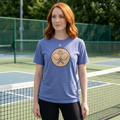Vintage Pickleball Badge Tee Pickler Crest Minimalist Unisex Shirt