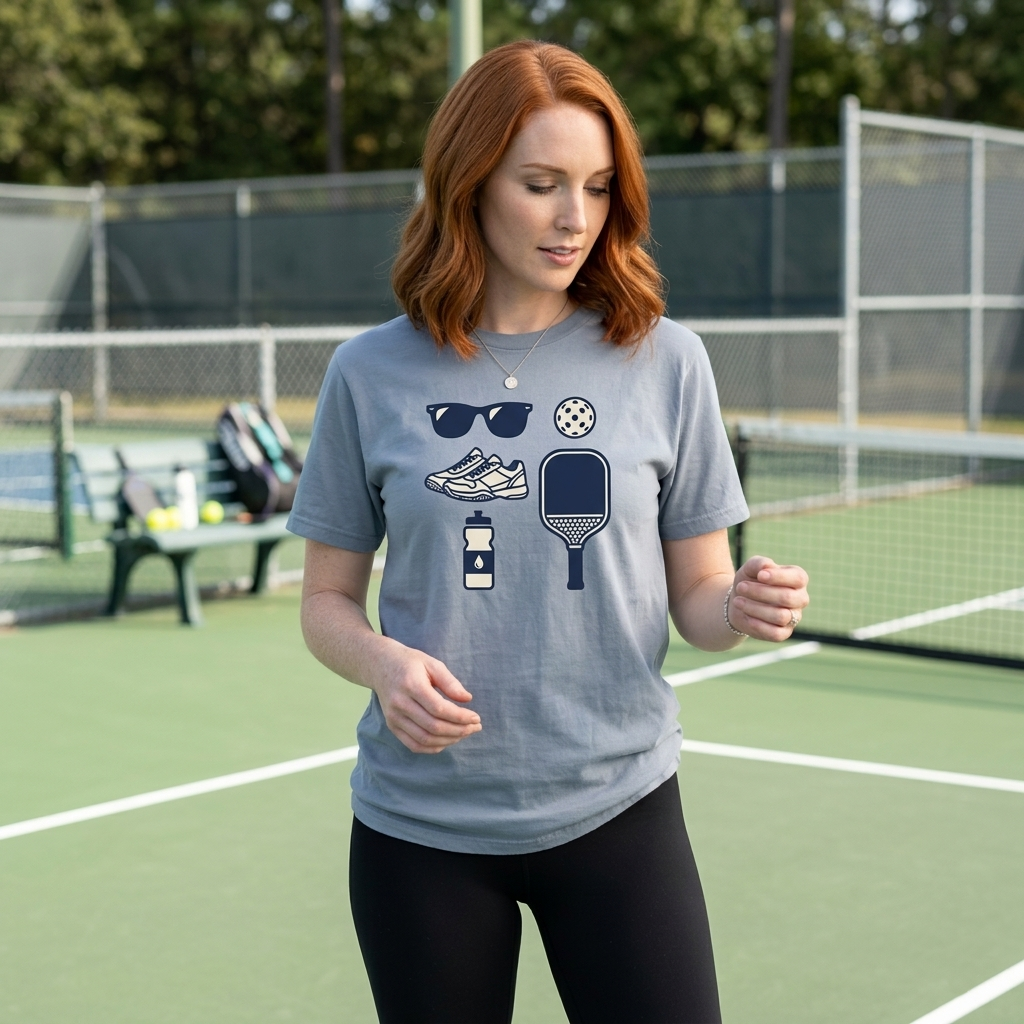 Pickleball Essentials Icon Tee Minimalist Pickler Sport Unisex Graphic Shirt