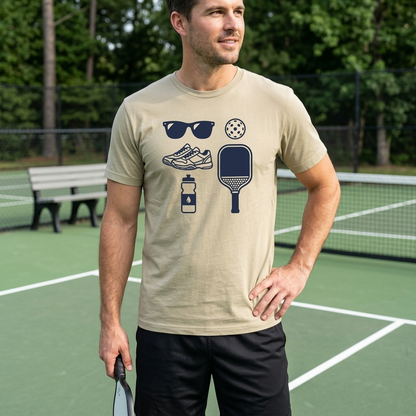 Pickleball Essentials Icon Tee Minimalist Pickler Sport Unisex Graphic Shirt