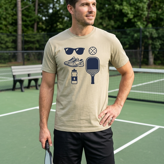 Pickleball Essentials Icon Tee Minimalist Pickler Sport Unisex Graphic Shirt