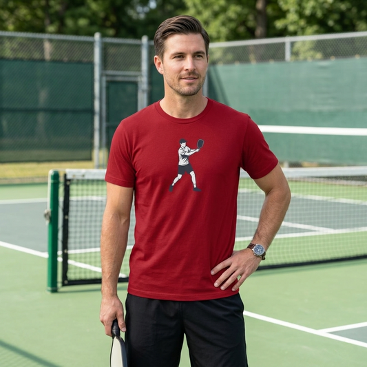 Pickleball Player Silhouette Tee Pickler Minimalist Men's Graphic Shirt