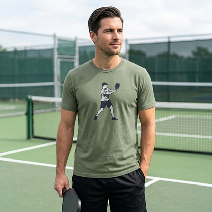 Pickleball Player Silhouette Tee Pickler Minimalist Men's Graphic Shirt