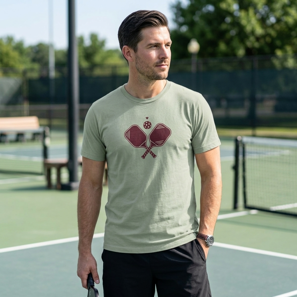 Pickleball Heart Icon Tee Pickler Love Minimalist Graphic Unisex Shirt
