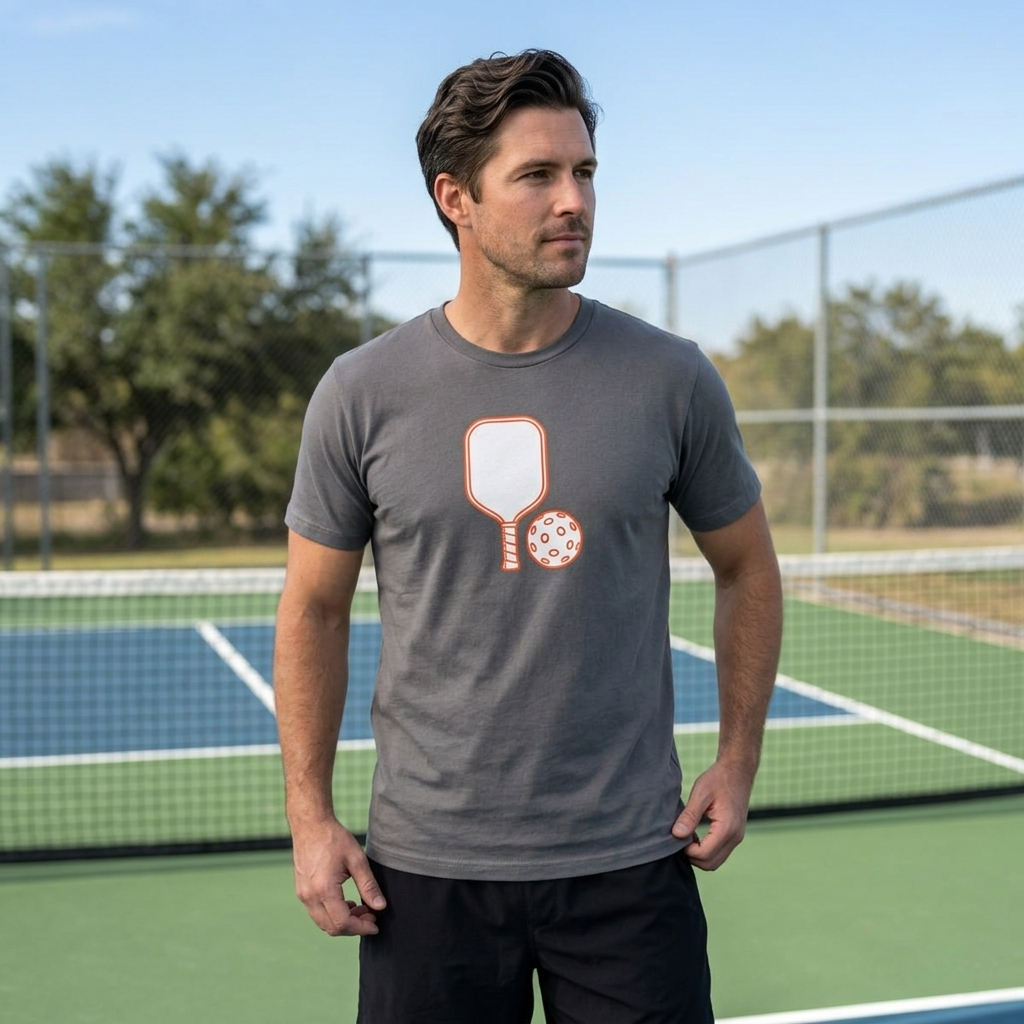 Pickleball Paddle And Ball Icon Tee Minimalist Pickler Unisex T-Shirt