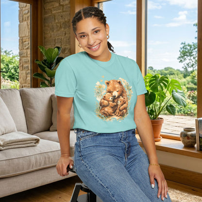 Mother Bear and Cubs Watercolor Tee | Wildlife Art Shirt | Mother Nature Gift | Unisex