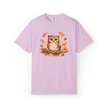 Watercolor Owl Graphic Tee | Autumn Wildlife Art Shirt | Owl Lover Gift