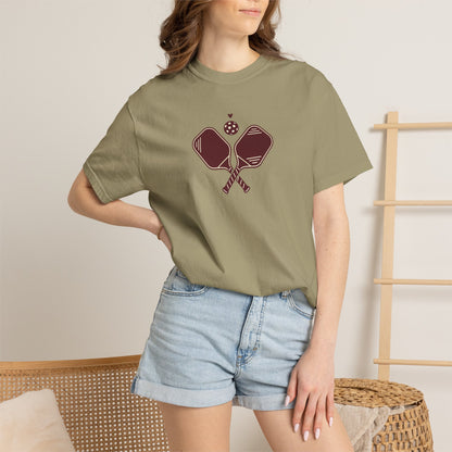 Pickleball Heart Icon Tee Pickler Love Minimalist Graphic Unisex Shirt