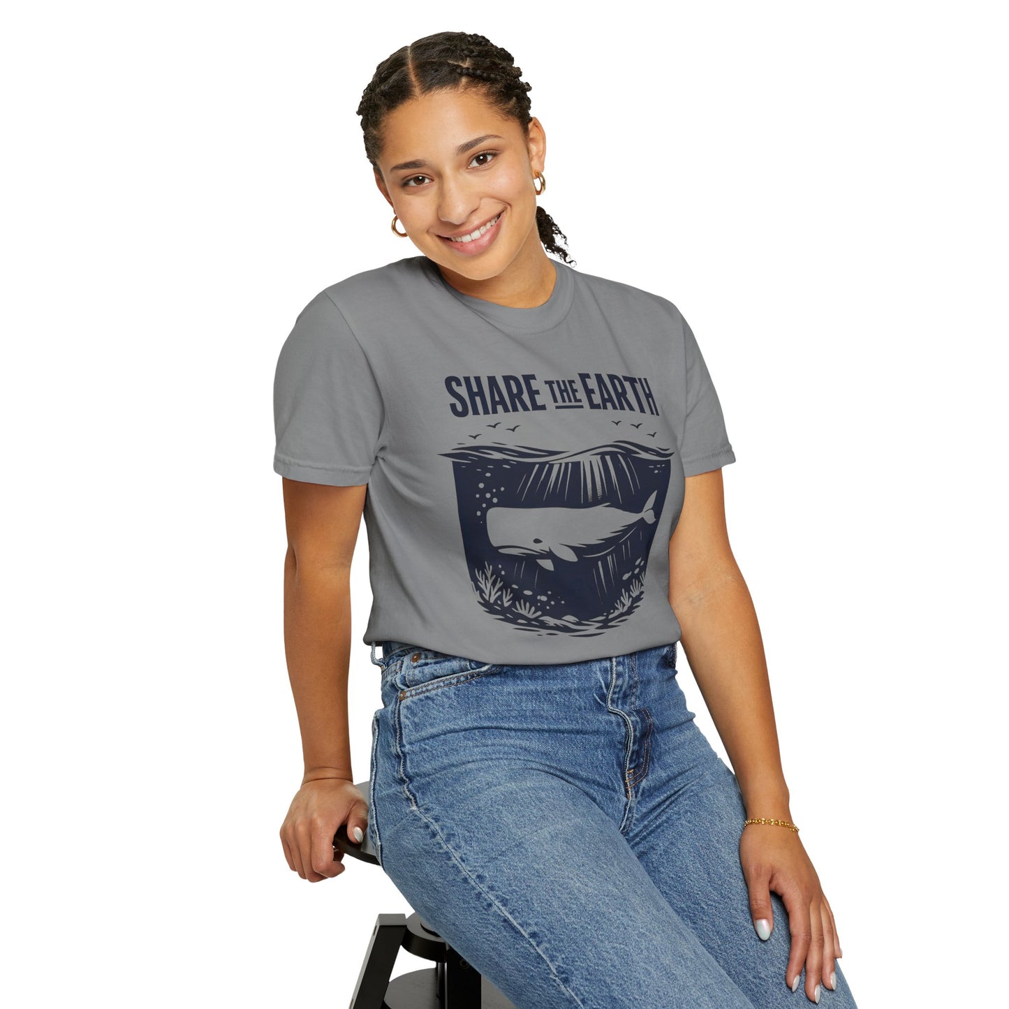 Whale Conservation Tee | Share the Earth Graphic Shirt | Ocean Wildlife Gift | Unisex