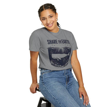 Whale Conservation Tee | Share the Earth Graphic Shirt | Ocean Wildlife Gift | Unisex