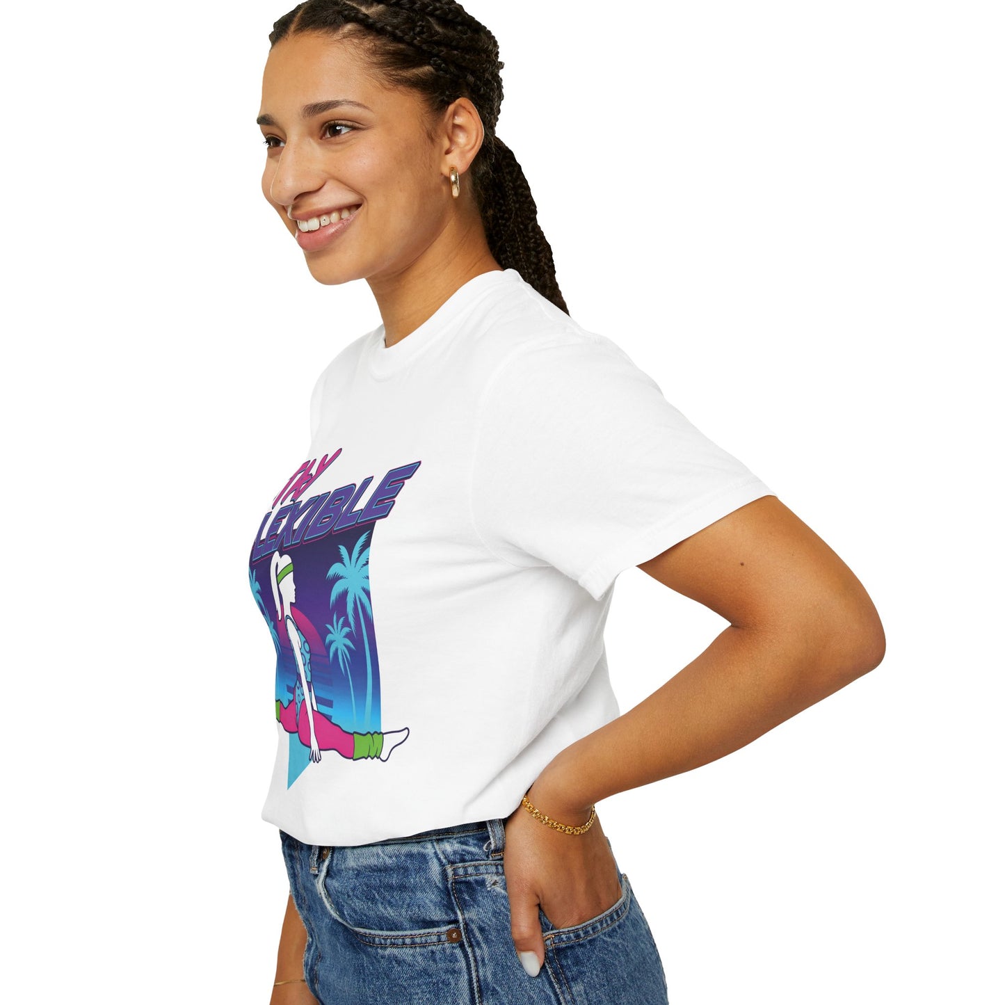 Stay Flexible Retro 80s Splits Aerobics Tee | Vintage Gym Shirt Women