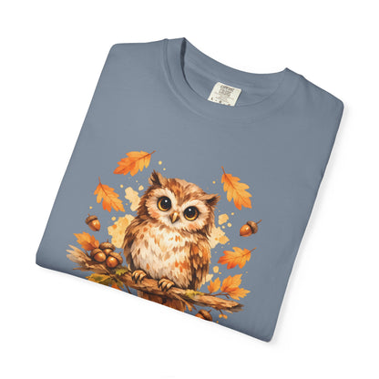 Watercolor Owl Graphic Tee | Autumn Wildlife Art Shirt | Owl Lover Gift