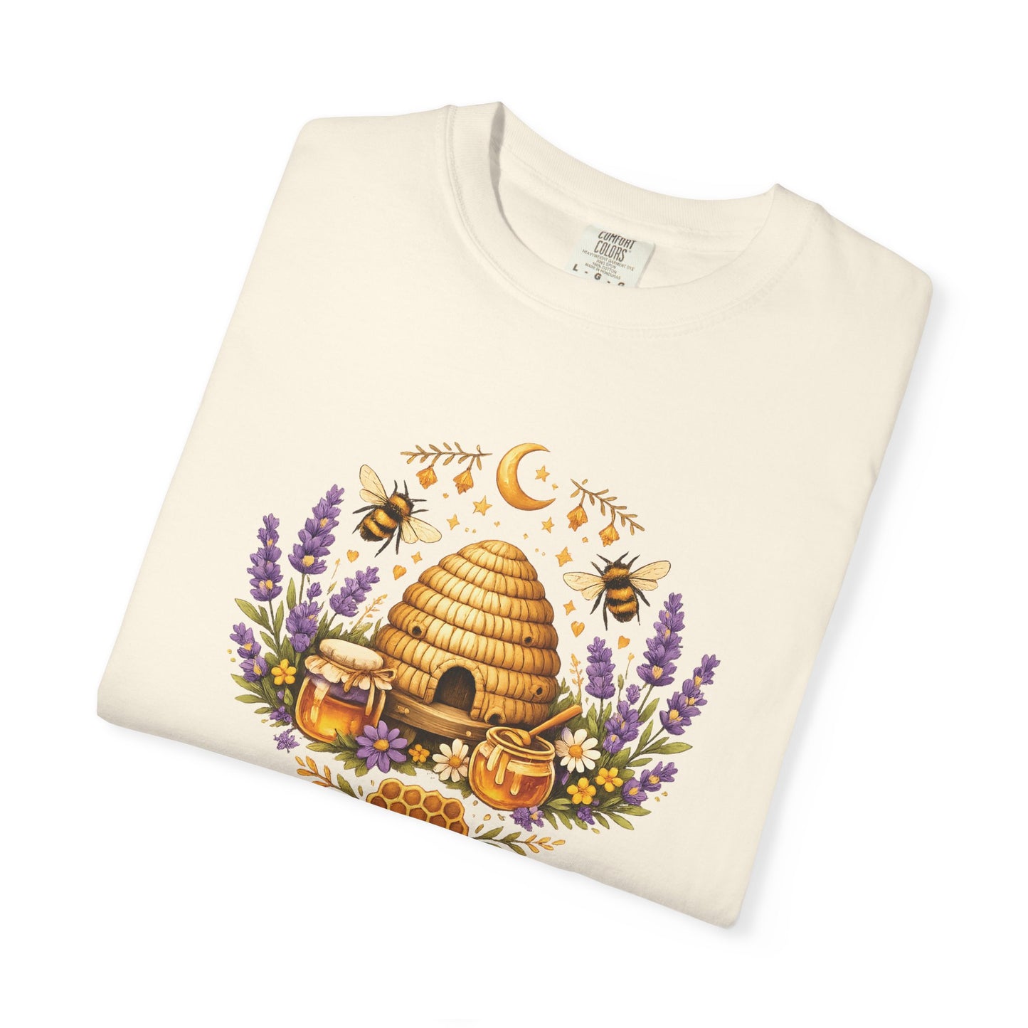 Beehive Honey and Lavender Tee | Vintage Nature Art Shirt | Botanical Garden Gift