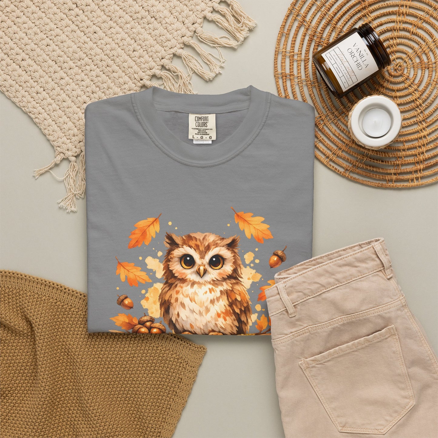 Watercolor Owl Graphic Tee | Autumn Wildlife Art Shirt | Owl Lover Gift