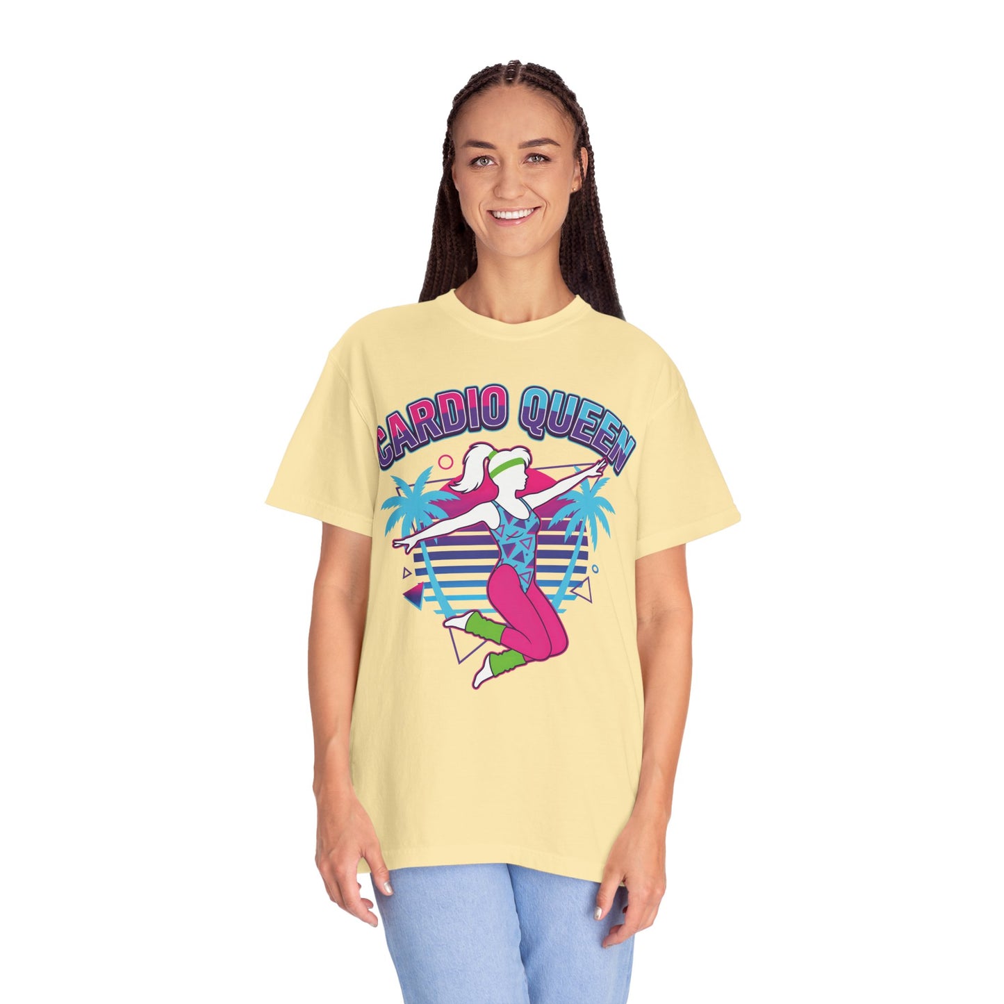 Cardio Queen Retro 80s Aerobics Graphic Tee | Vintage Workout Shirt Women