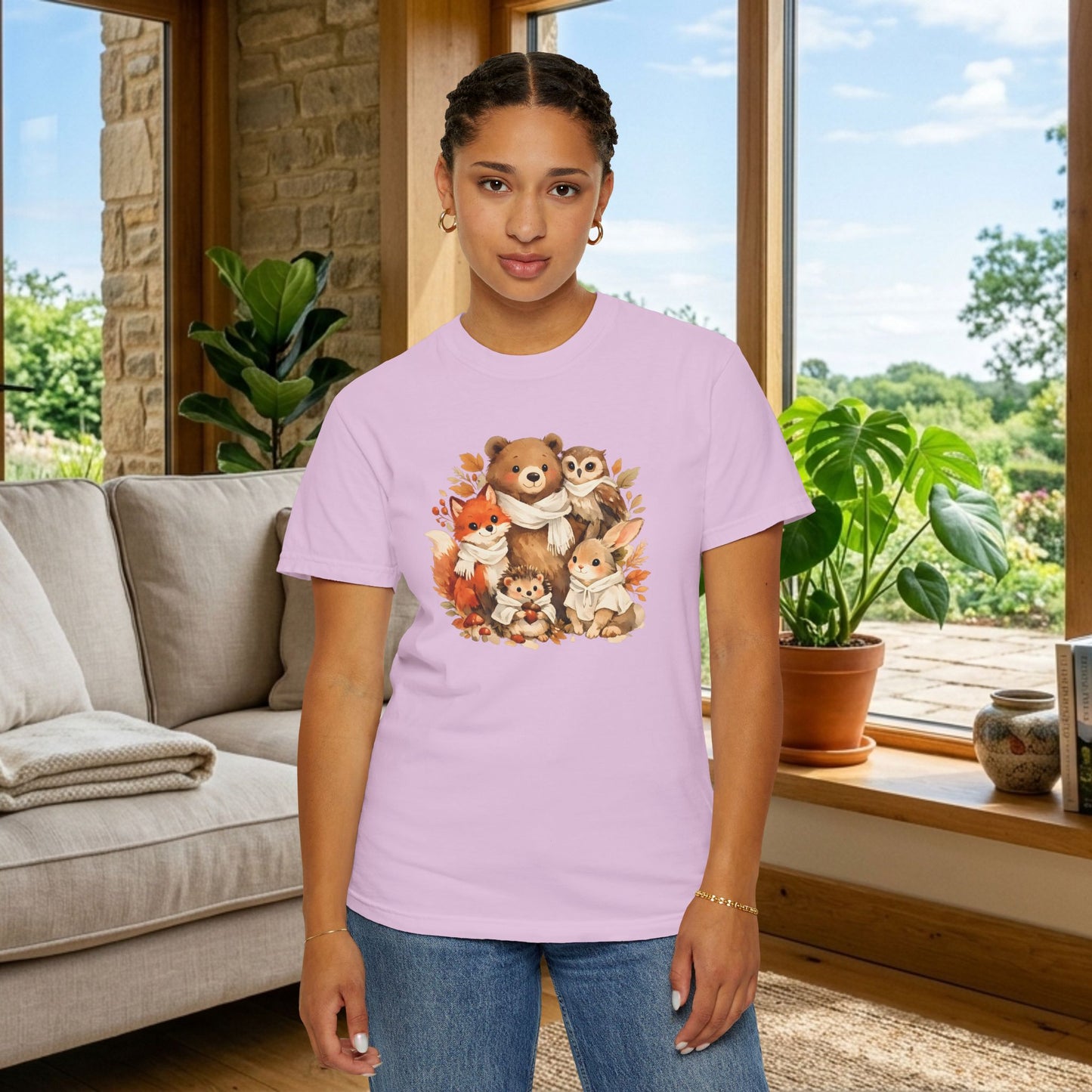 Woodland Friends Watercolor Tee | Forest Animal Gift Shirt | Wildlife Art | Nature Lover
