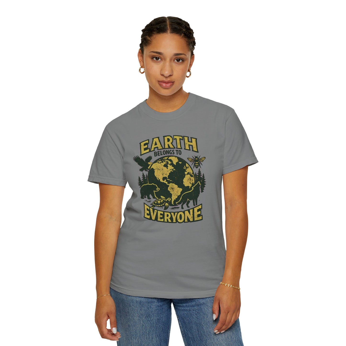 Earth Belongs to Everyone Earth Day Tee | Conservation Art Shirt | Wildlife Gift