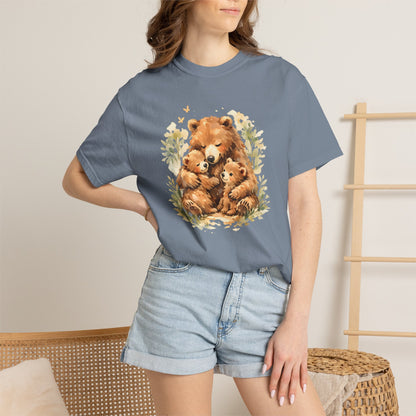Mother Bear and Cubs Watercolor Tee | Wildlife Art Shirt | Mother Nature Gift | Unisex
