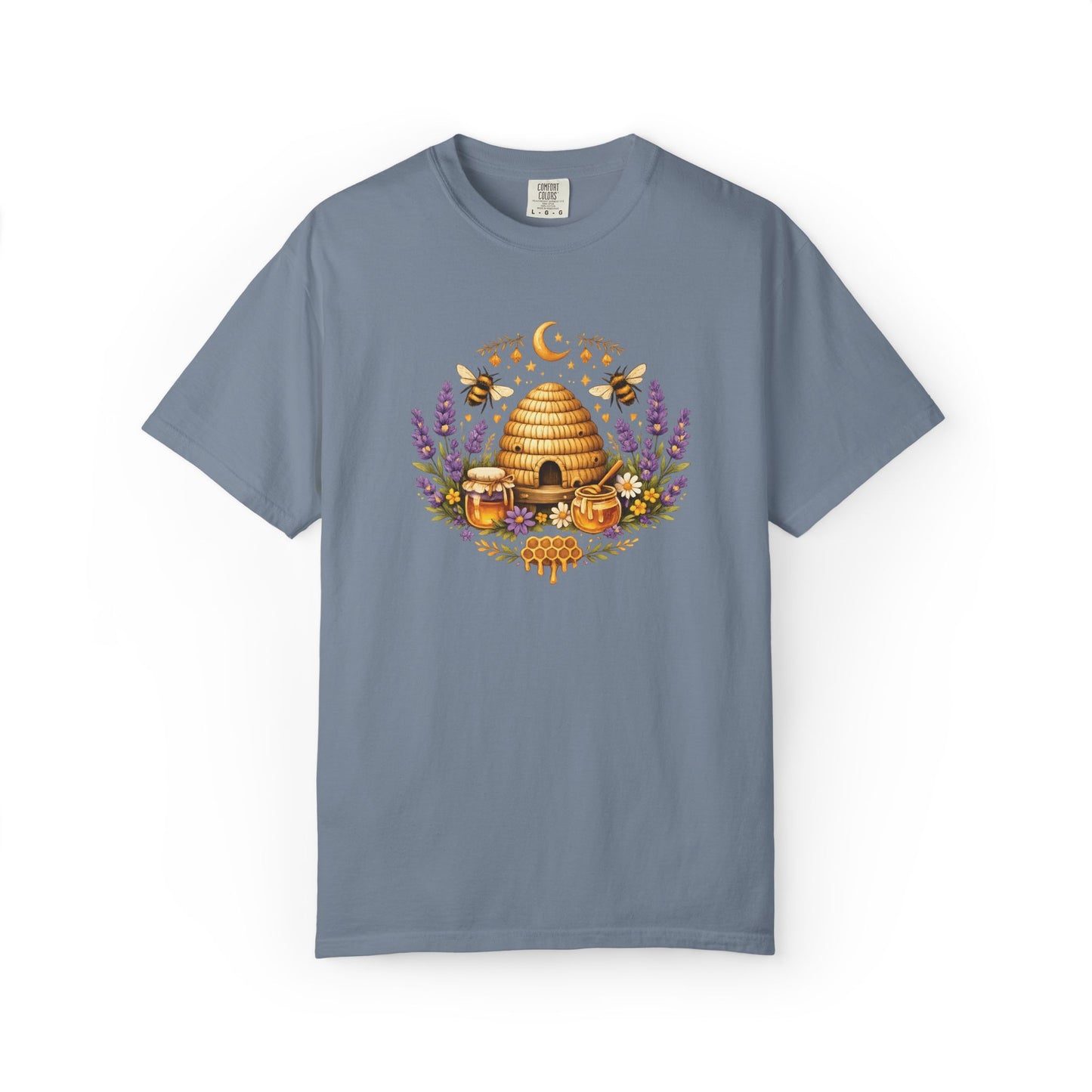 Beehive Honey and Lavender Tee | Vintage Nature Art Shirt | Botanical Garden Gift