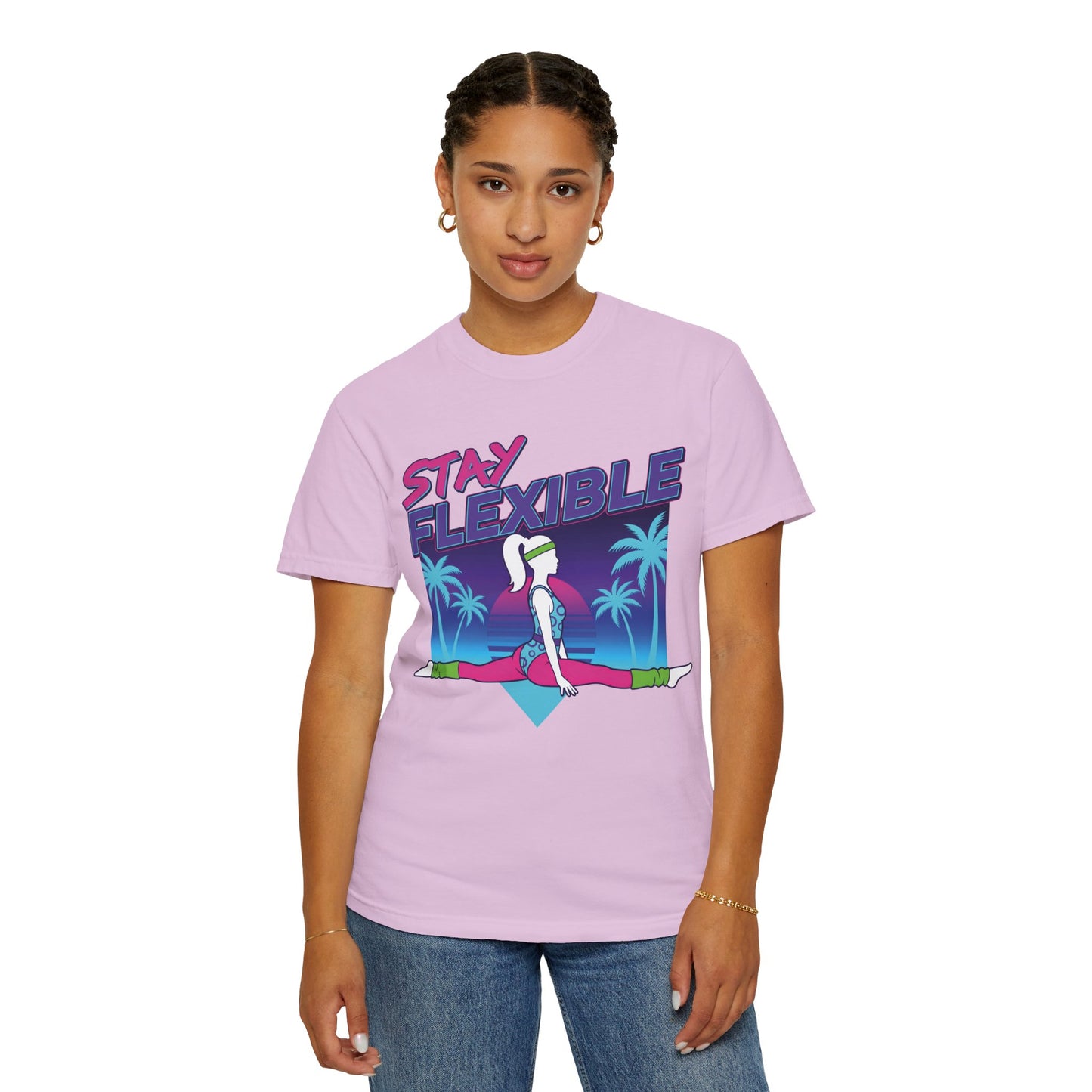 Stay Flexible Retro 80s Splits Aerobics Tee | Vintage Gym Shirt Women