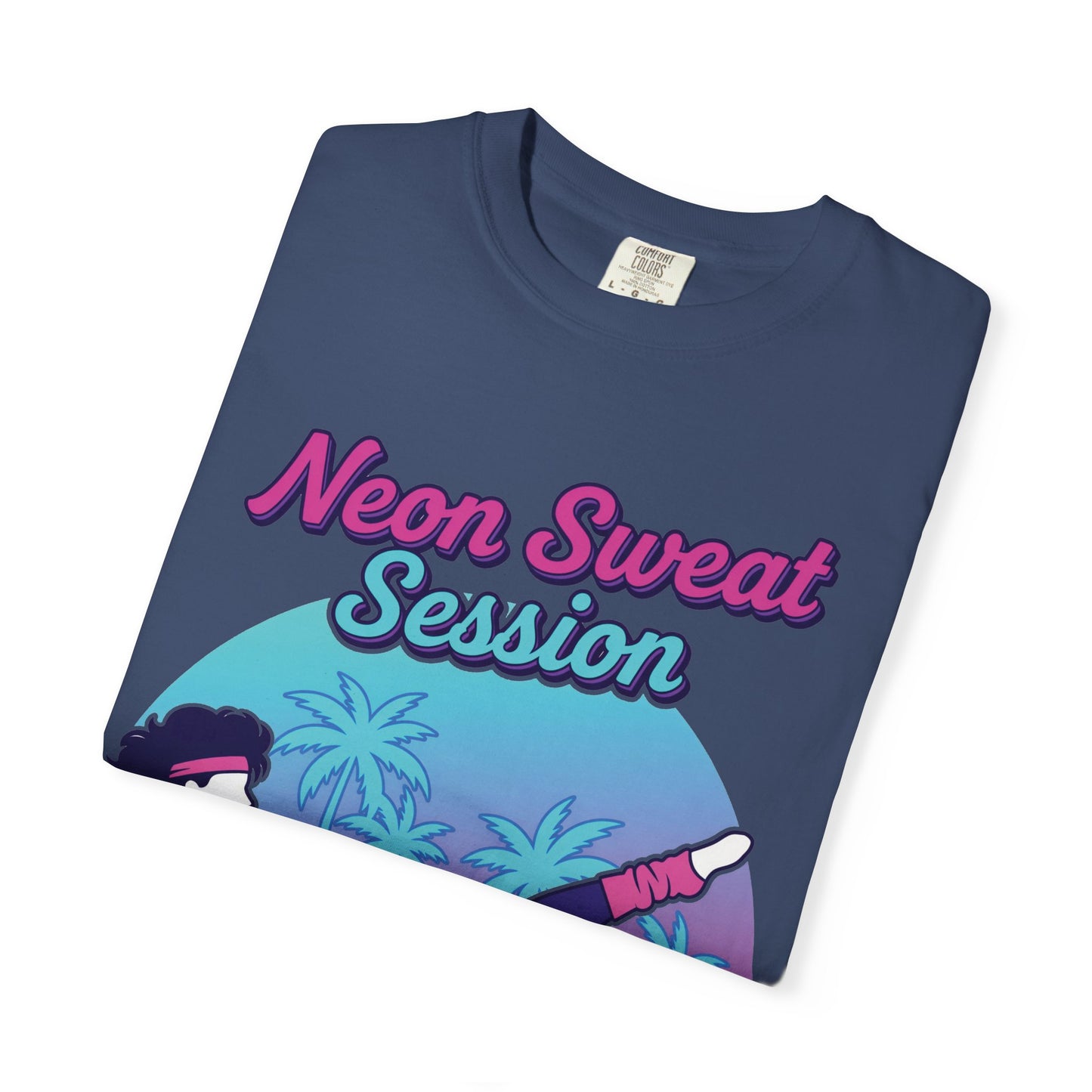 Neon Sweat Session Retro 80s Aerobics Graphic Tee | Vintage Workout Shirt