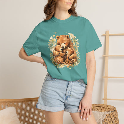 Mother Bear and Cubs Watercolor Tee | Wildlife Art Shirt | Mother Nature Gift | Unisex