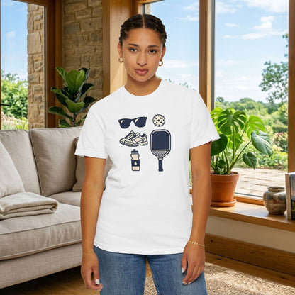 Pickleball Essentials Icon Tee Minimalist Pickler Sport Unisex Graphic Shirt