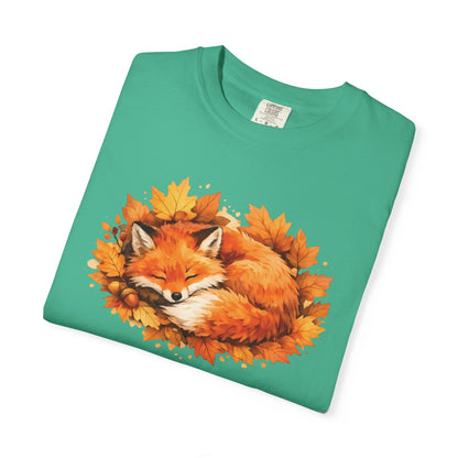 Sleeping Fox Watercolor Graphic Tee | Cozy Woodland Animal Shirt | Nature Lover Gift