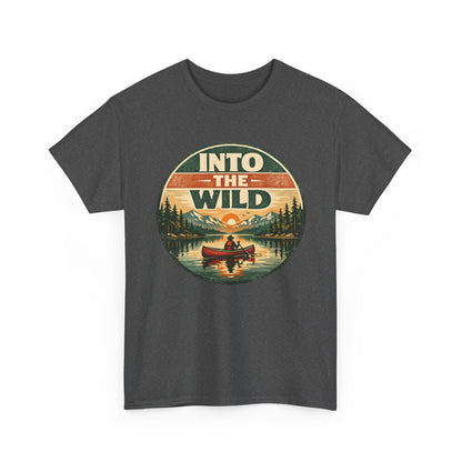 Into the Wild Canoe Badge Tee | Vintage Outdoor Graphic Shirt | Camping Adventure Gift