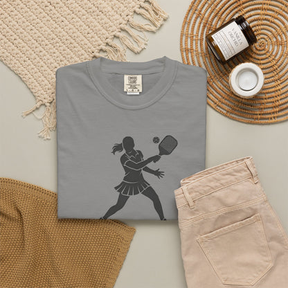 Pickleball Female Silhouette Icon Tee Minimalist Pickler Graphic Women T-Shirt