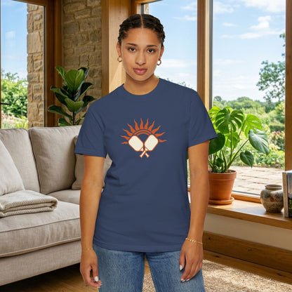 Pickleball Sun Badge Tee Pickler Vintage Minimalist Unisex Shirt