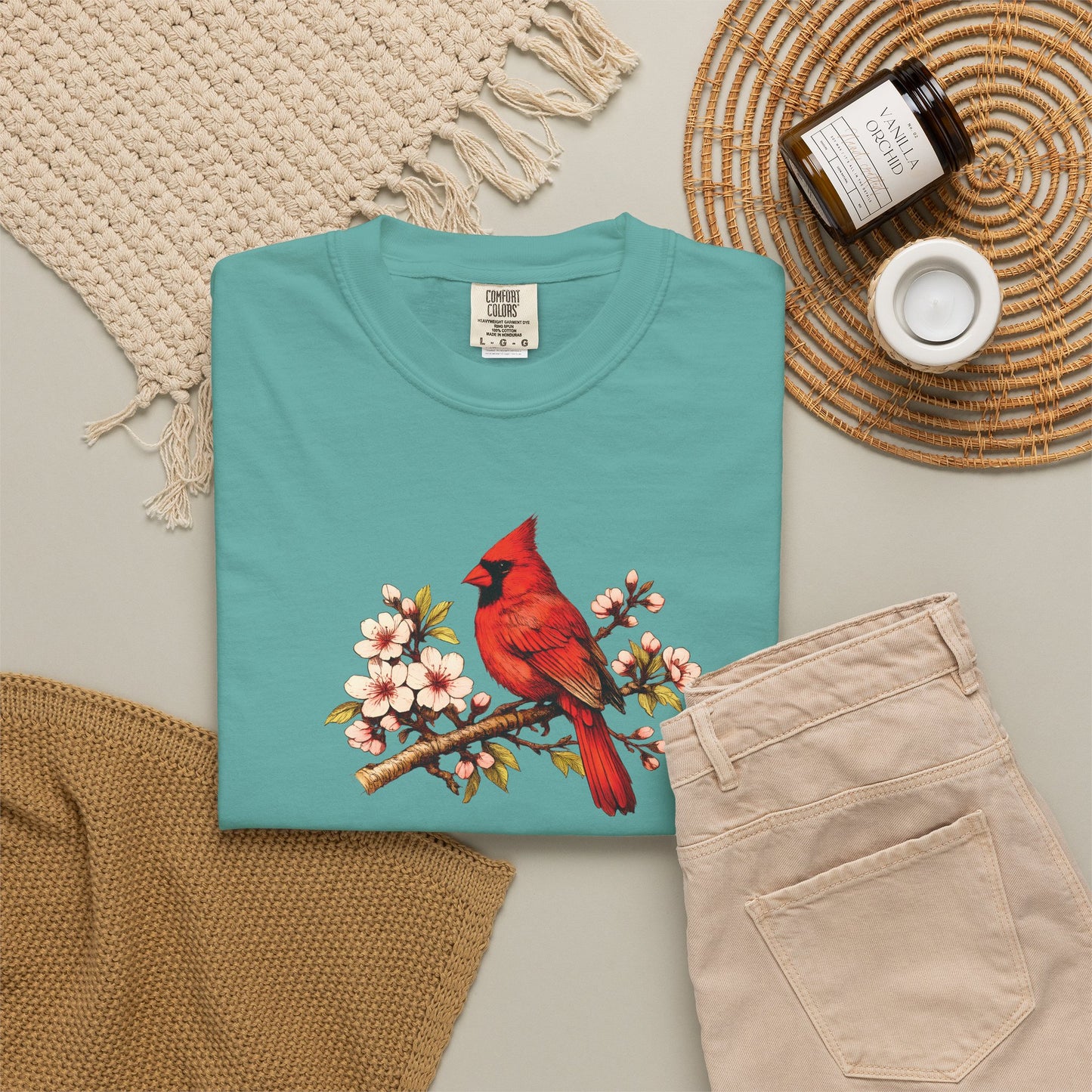 Cardinal Botanical Tee | Vintage Bird Art Shirt | Bird Watcher Gift