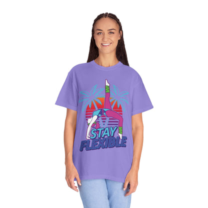 Stay Flexible Retro 80s Backbend Graphic Tee | Vintage Workout Shirt Women
