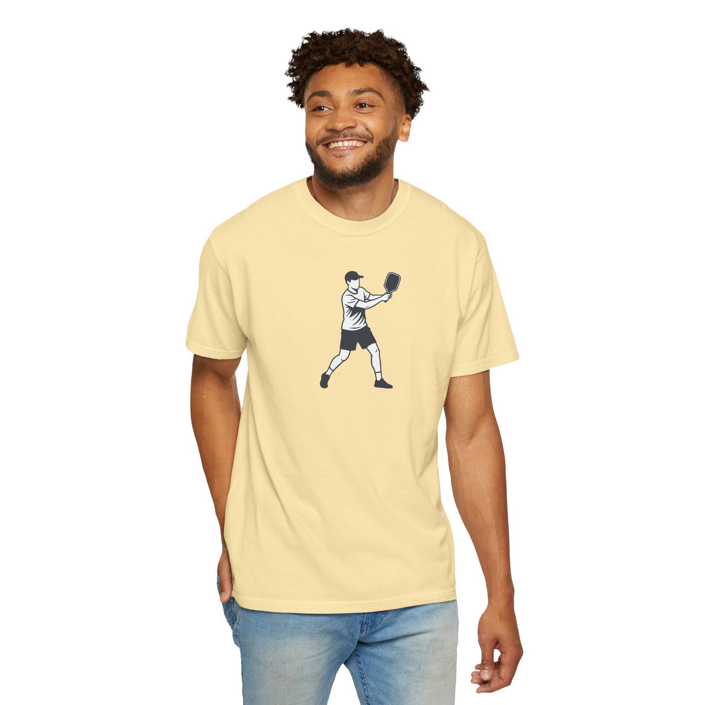Pickleball Player Silhouette Tee Pickler Minimalist Men's Graphic Shirt