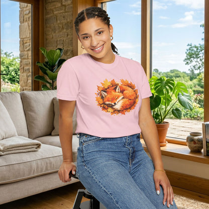Sleeping Fox Watercolor Graphic Tee | Cozy Woodland Animal Shirt | Nature Lover Gift