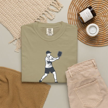 Pickleball Player Silhouette Tee Pickler Minimalist Men's Graphic Shirt