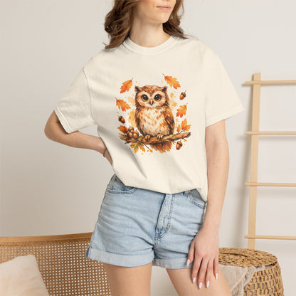 Watercolor Owl Graphic Tee | Autumn Wildlife Art Shirt | Owl Lover Gift