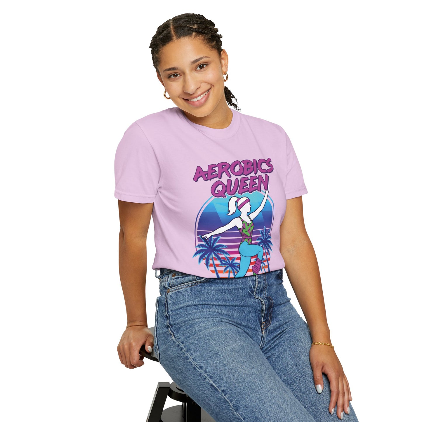 Aerobics Queen Retro 80s Dance Graphic Tee | Vintage Workout Shirt Women